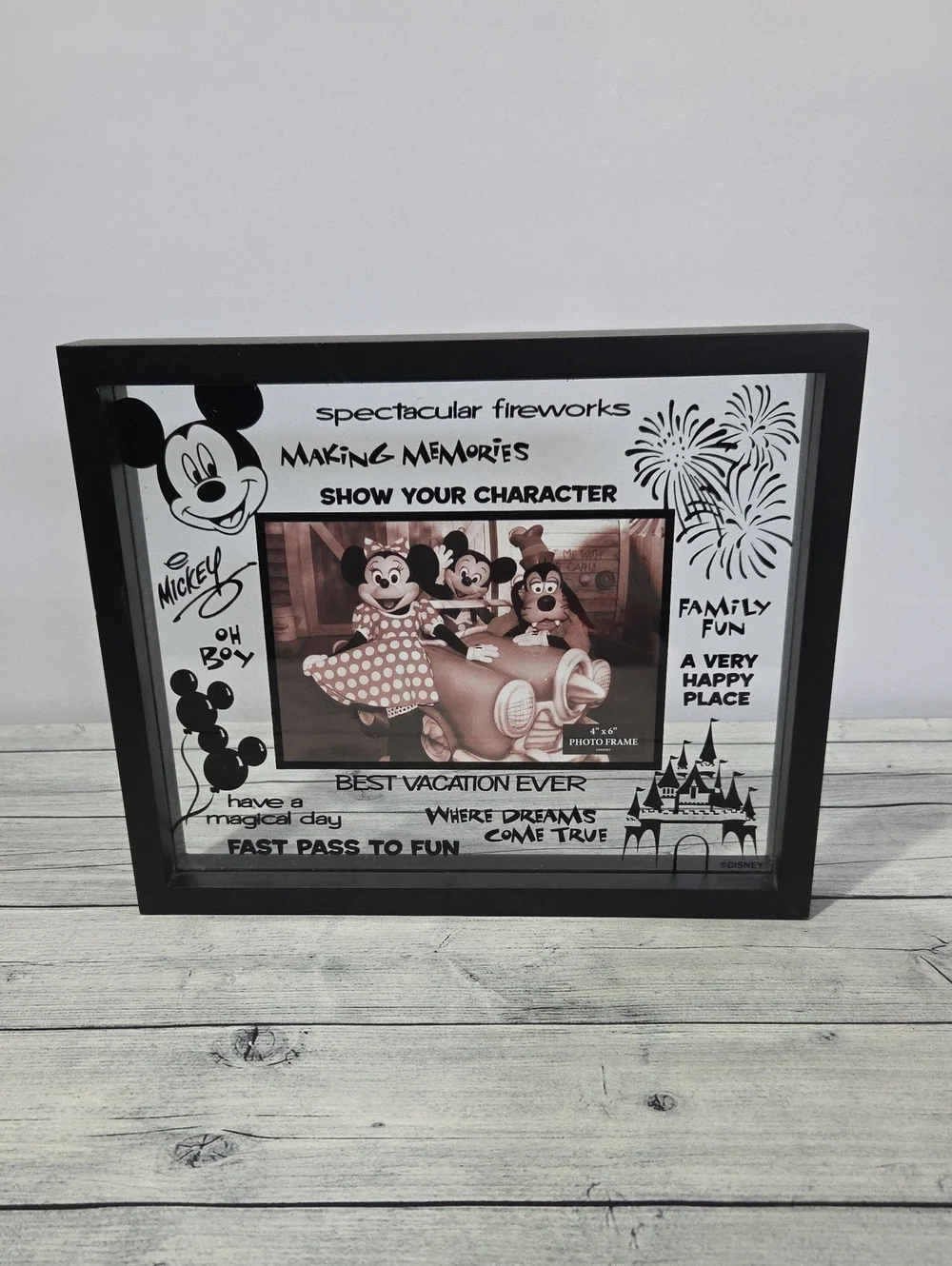 Disney Parks Mickey Mouse Black 4x6 Photo Frame